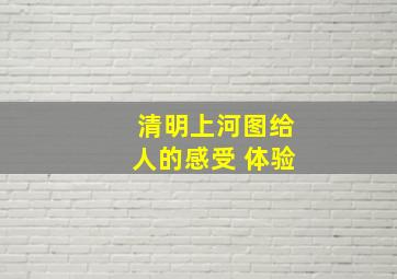 清明上河图给人的感受 体验